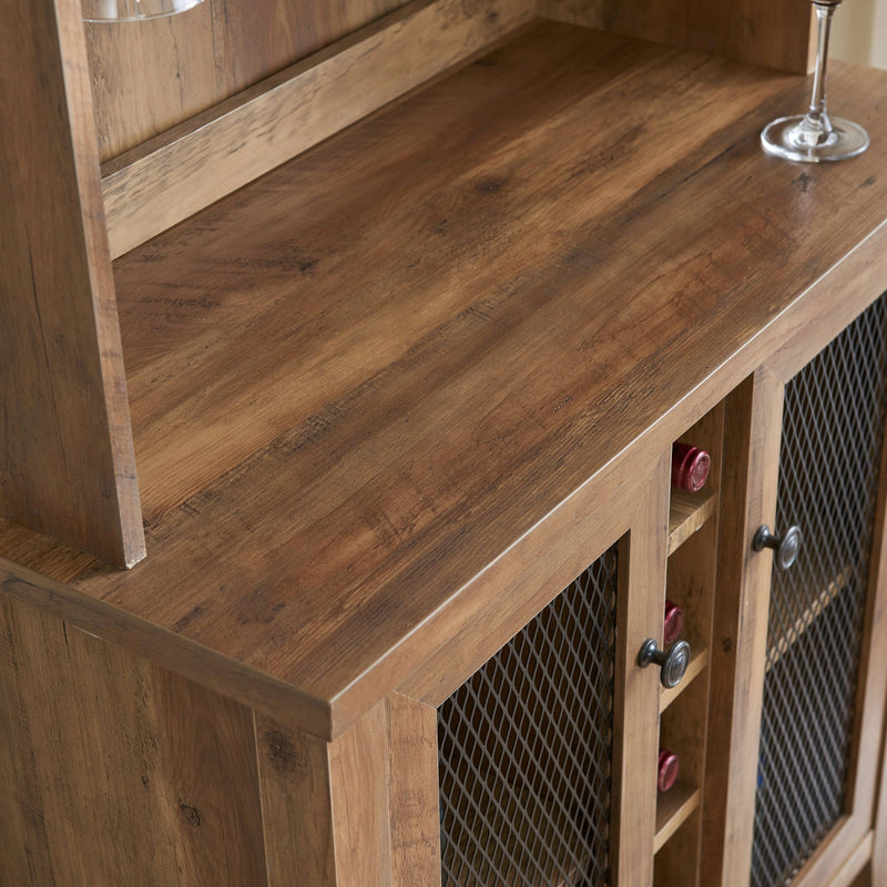Nantucket Bar & Microwave Cabinet with Mesh Doors- Reclaimed Wood