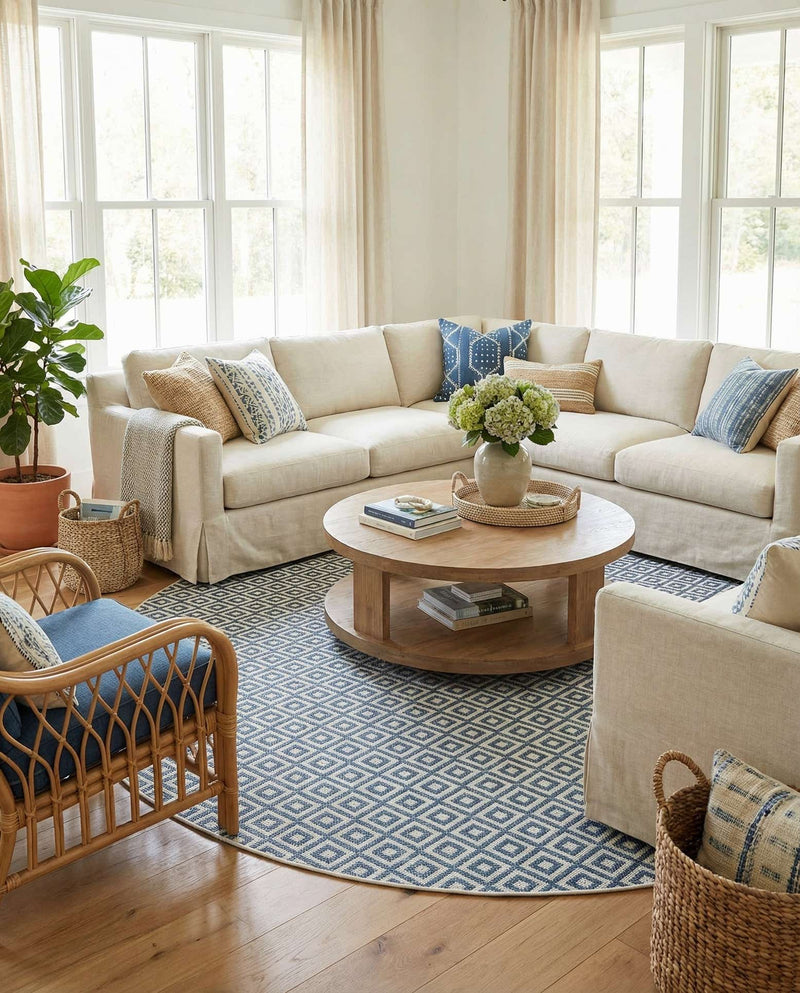 GSTV ゴールドチャーム ブルーオーロ Costa Rica - Blue Rug by Jill Zarin Home