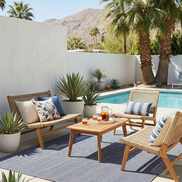 Palm Springs Indoor Outdoor Rug - Navy Sky