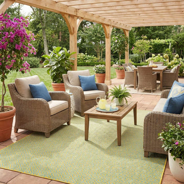 Costa Rica Outdoor Rug - Yellow and Aqua
