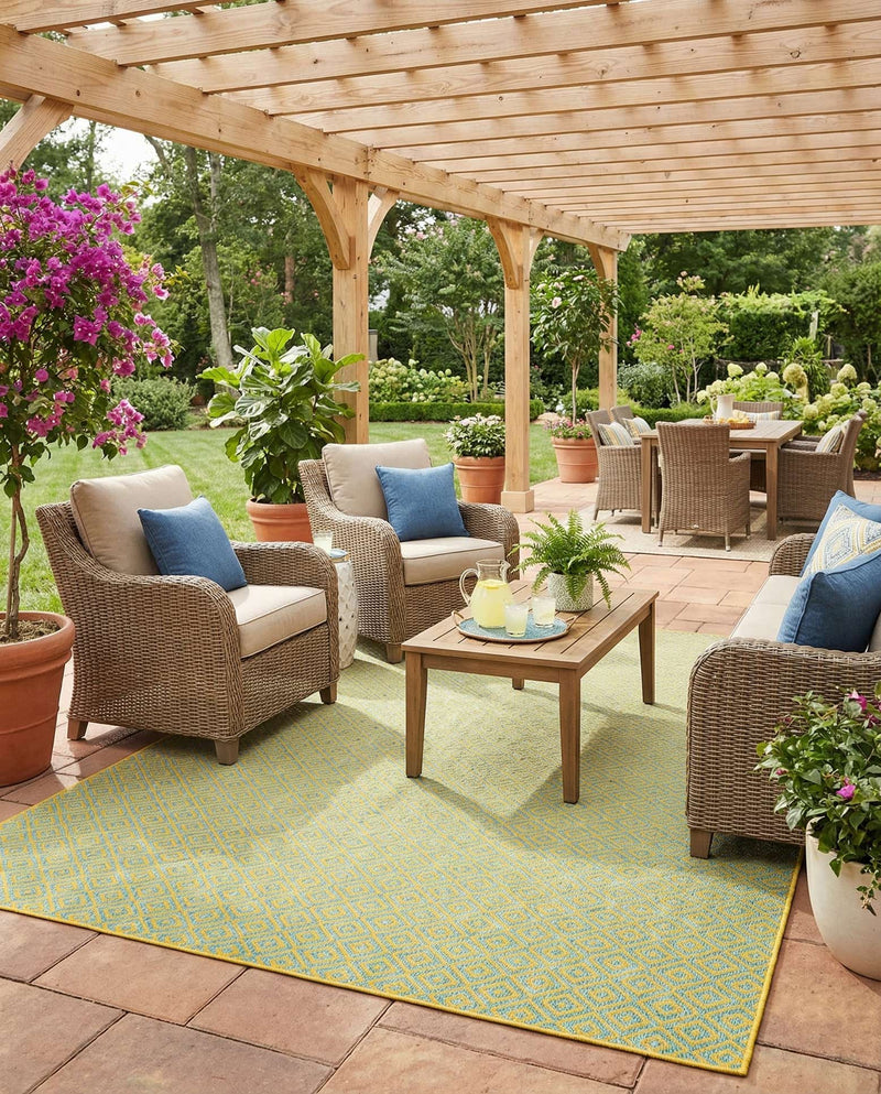 Costa Rica - Yellow and Aqua Rug by Jill Zarin Home