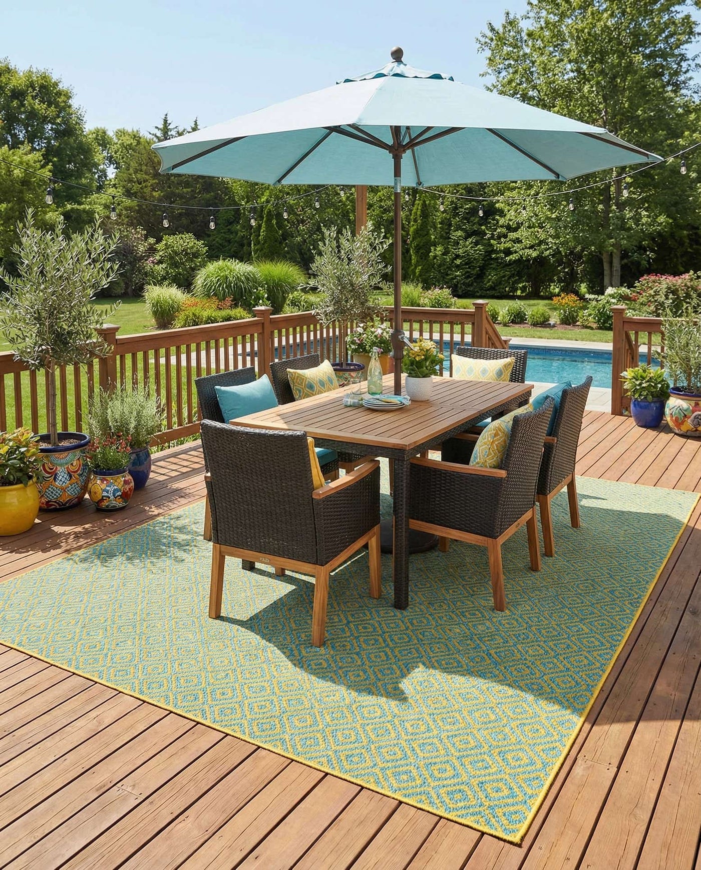 Costa Rica - Yellow and Aqua Rug by Jill Zarin Home