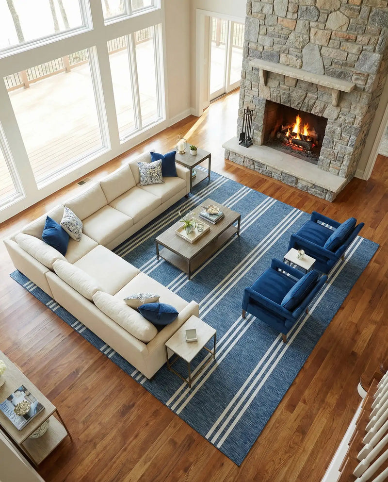 Anguilla - Outdoor Blue Striped Rug by Jill Zarin Home