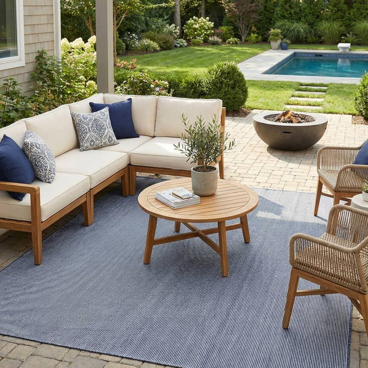 Palm Springs Indoor Outdoor Rug - Navy Sky