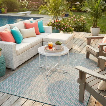 Costa Rica Outdoor Rug - Pink and Aqua