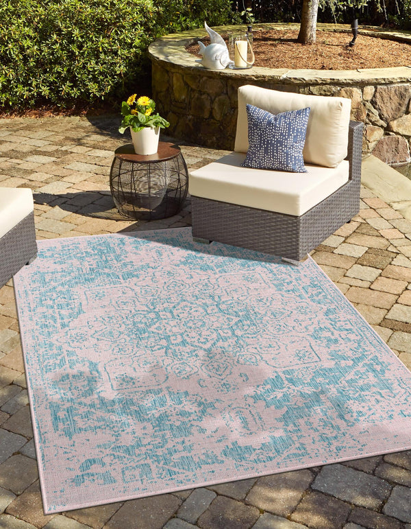 Dubai Outdoor Rug - Pink and Aqua