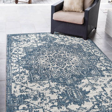 dubai blue outdoor rug