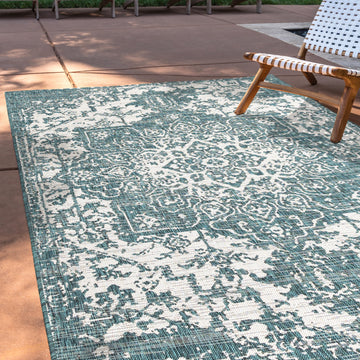 Dubai Teal outdoor rug