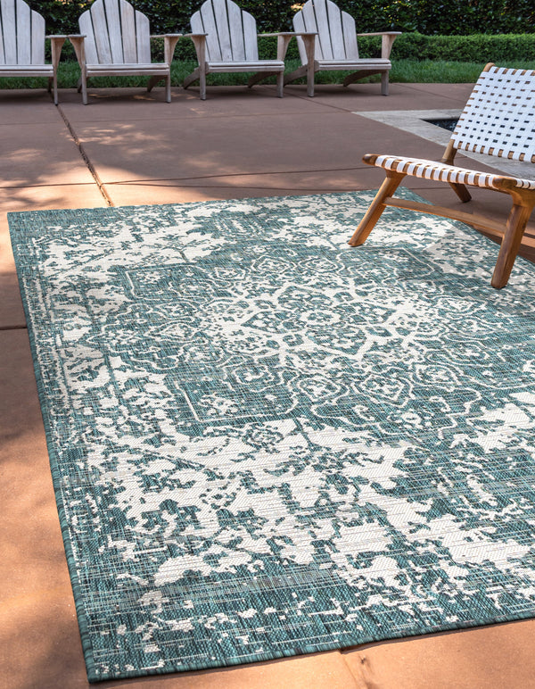 Dubai Teal outdoor rug