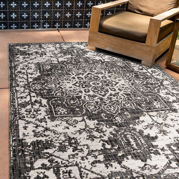 dubai charcoal grey outdoor rug