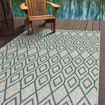 turks & caicos grey geometrical outdoor rug