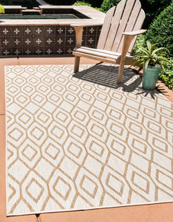 turks and caicos beige geometrical outdoor rug