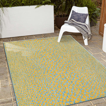 Cape Town Outdoor Rug - Yellow & Teal