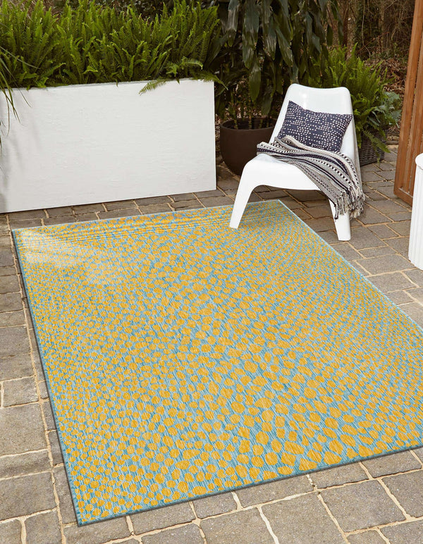 Cape Town Outdoor Rug - Yellow & Teal