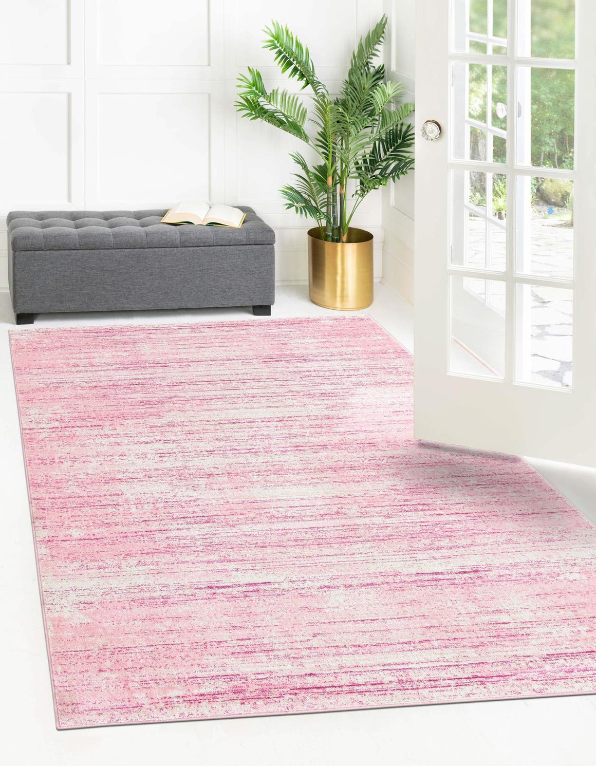 Unique Loom Uptown 9x12 Pink Large Area Rug