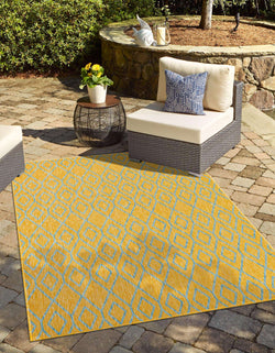 Turks and Caicos Outdoor Rug - Yellow and Teal