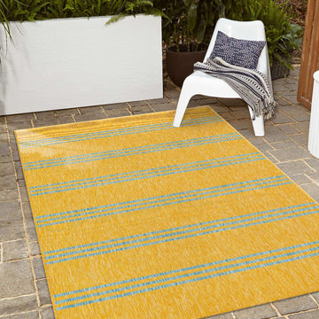 Anguilla Outdoor Rug- Yellow and Aqua