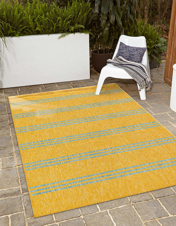 Anguilla Outdoor Rug- Yellow and Aqua
