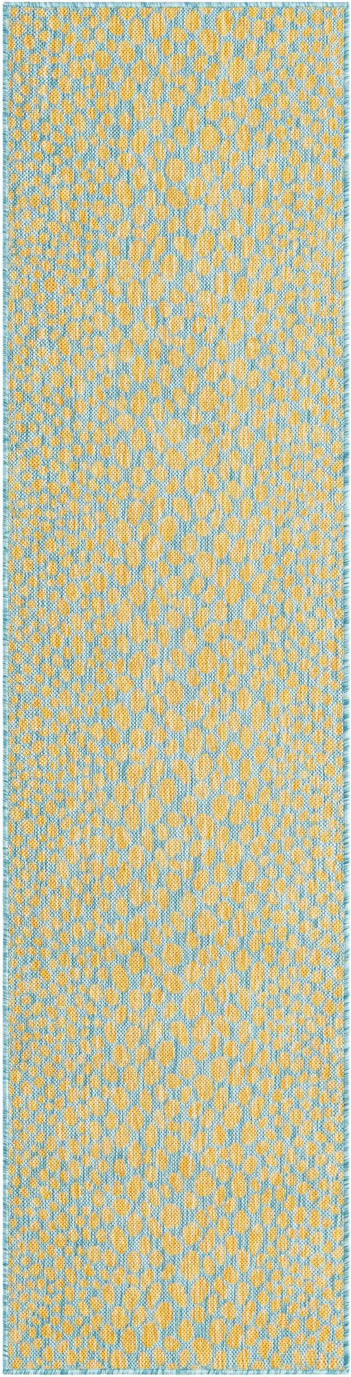 Jill Zarin Outdoor Yellow and Aqua 6x9 Area Rug Indoor Outdoor Rug