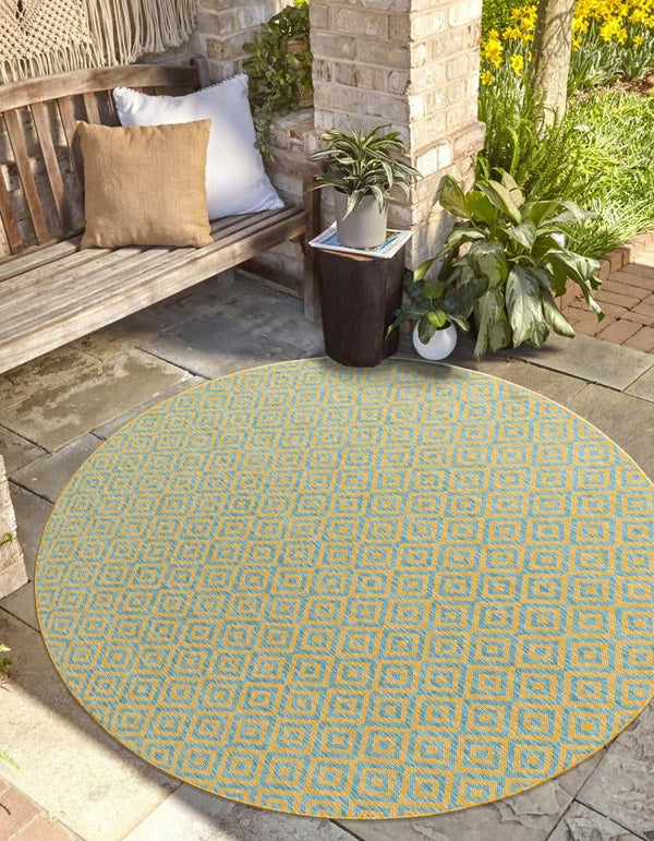 Costa Rica Outdoor Rug - Yellow and Aqua