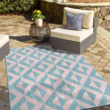 Napa Outdoor Rug - Pink and Aqua