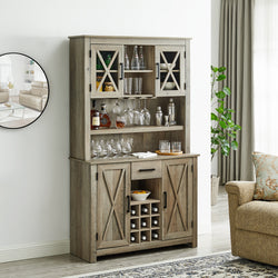 Cape Cod Tall Cabinet with Glass Doors - Grey Wash