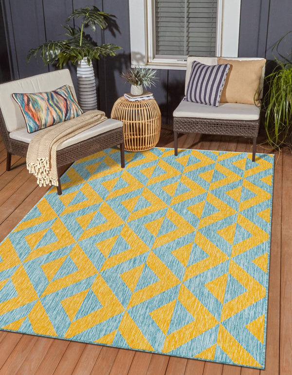 Napa Outdoor Rug - Yellow and Aqua