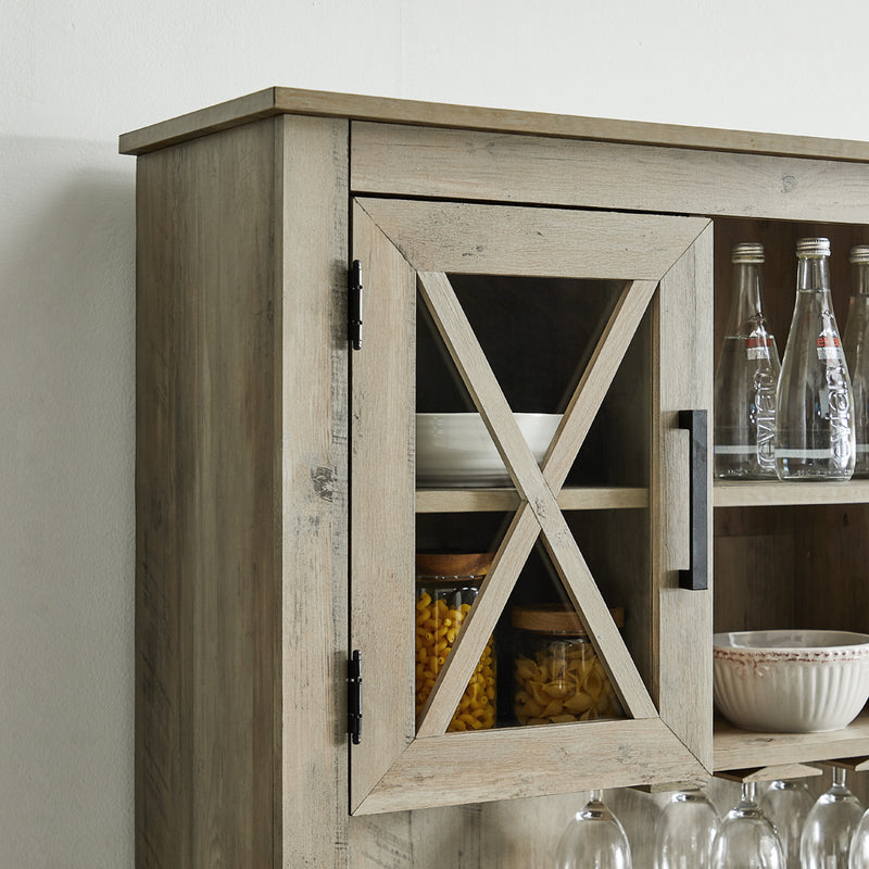 Cape Cod Tall Cabinet with Glass Doors - Grey Wash