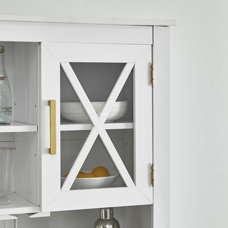 Cape Cod Tall Cabinet with Glass Doors - White