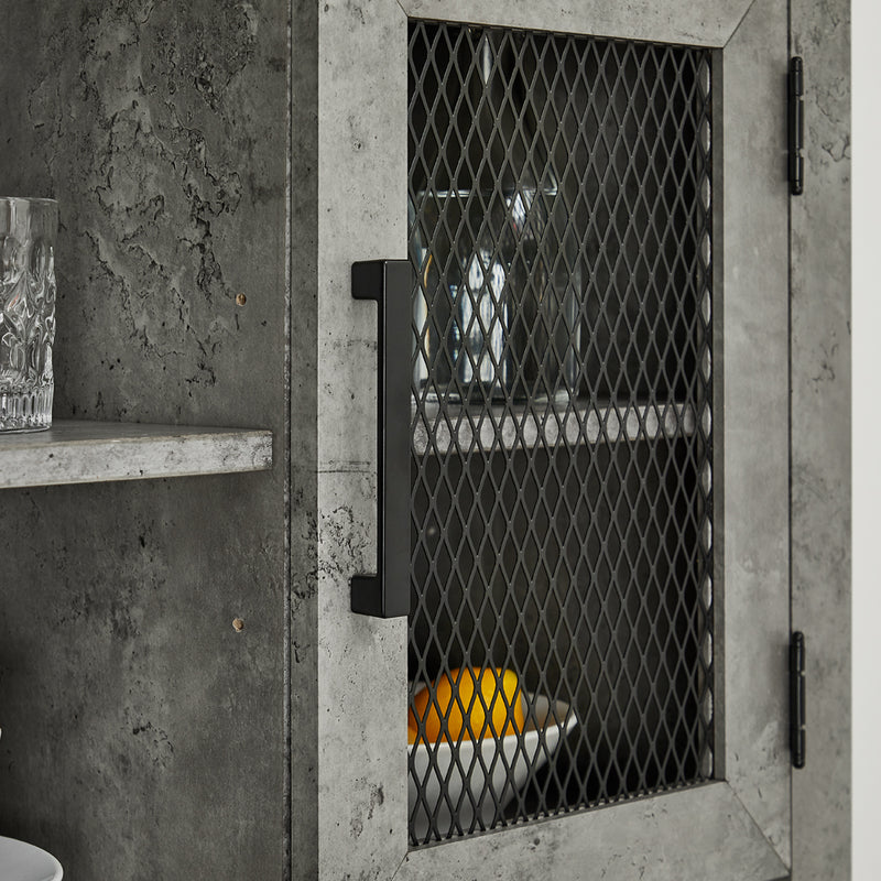 La Jolla Tall Cabinet with Mesh Doors- Concrete