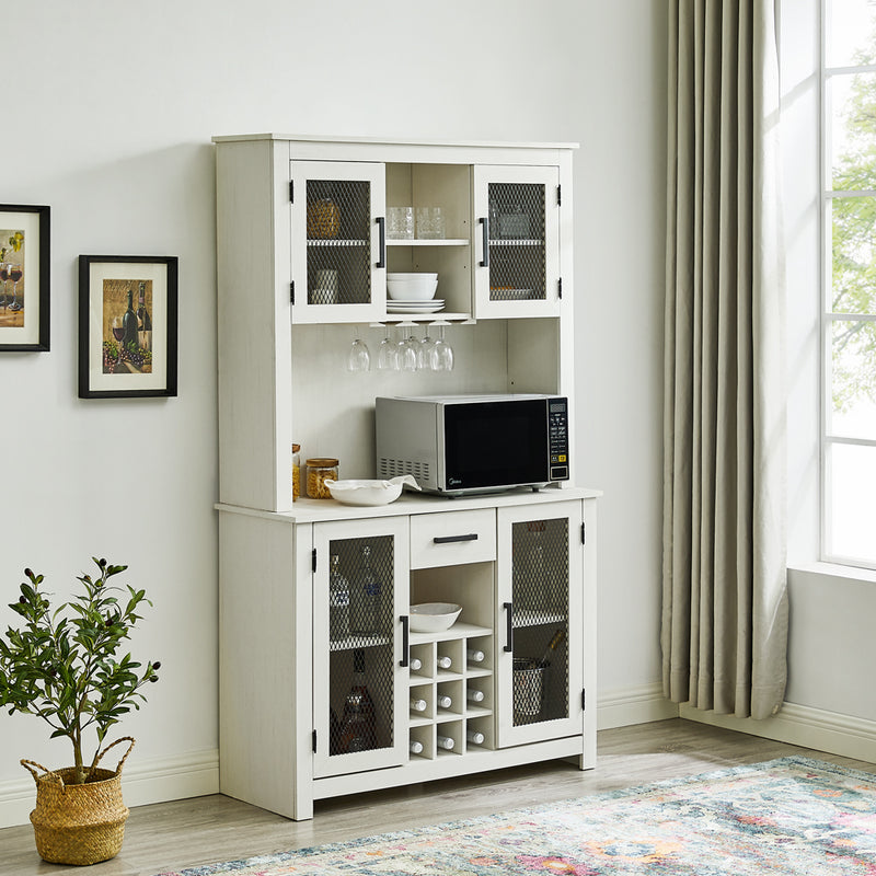 La Jolla Tall Cabinet with Mesh Doors- White